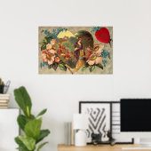 Een bloementuintje Valentijnsdagposter Poster (Thuiskantoor)