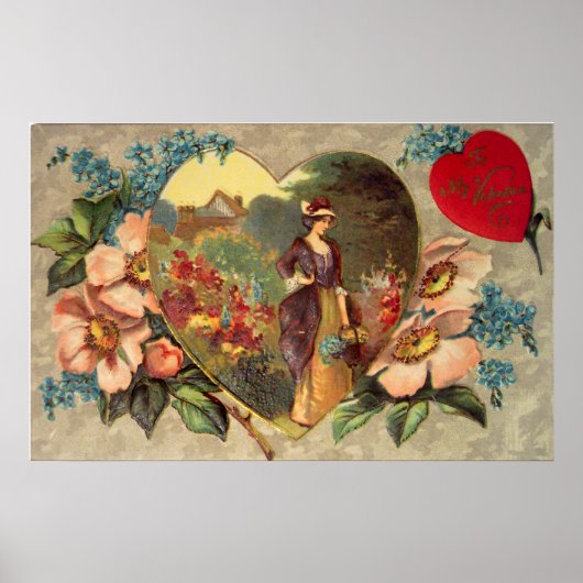 Een bloementuintje Valentijnsdagposter Poster (Voorkant)