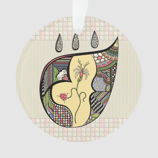 Een bloemetje in acryl Ornament (voorkant)