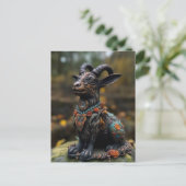 Een bloemig geitenbeeld briefkaart (Staand voorkant)