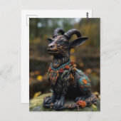 Een bloemig geitenbeeld briefkaart (Voorkant / Achterkant)