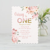 Een bloemig verjaardagsfeestje kaart (Staand voorkant)