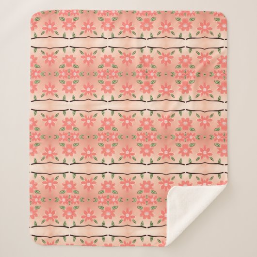 Een bloemige deken in perzik en inktzwart (Voorkant)