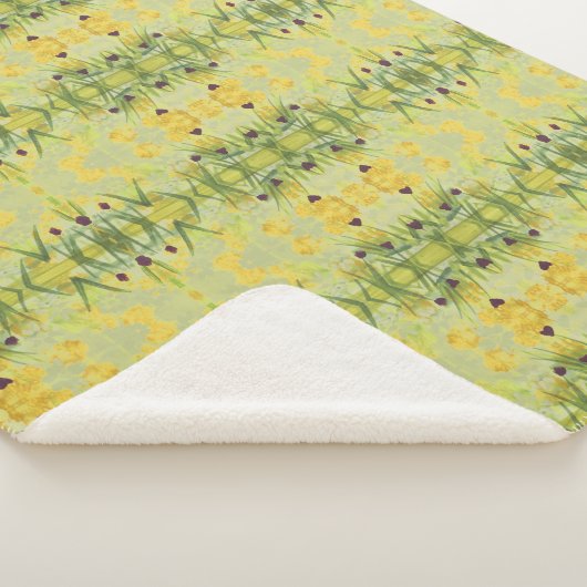 Een bloemige deken met groen en geel (3/4)