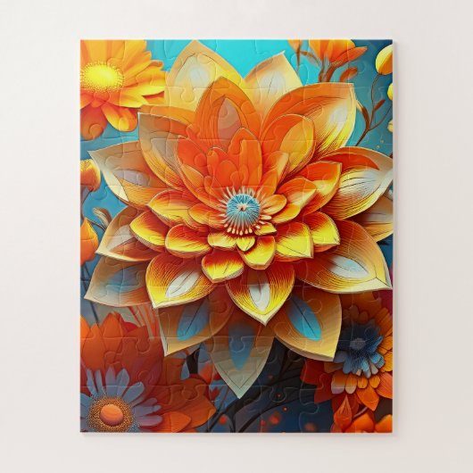 Een bloemige illustratie voor kinderen legpuzzel (Verticaal)