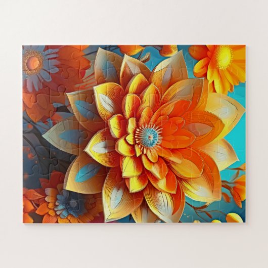 Een bloemige illustratie voor kinderen legpuzzel (Horizontaal)