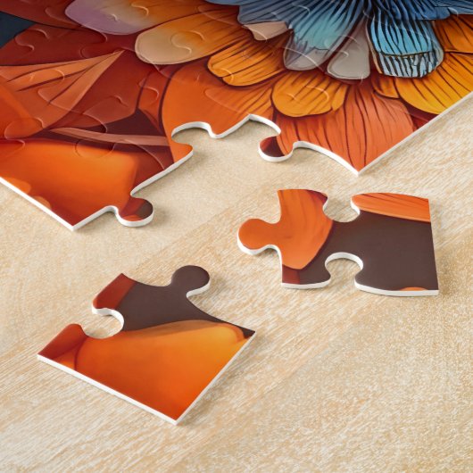 Een bloemige illustratie voor kinderen legpuzzel (Zijkant)