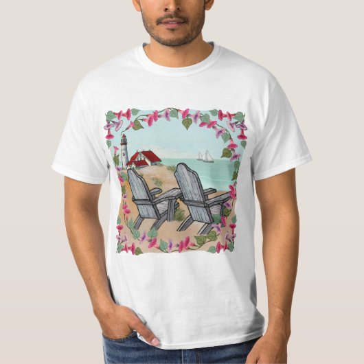 Een bloemige middag vuurtoren t-shirt (Voorkant)