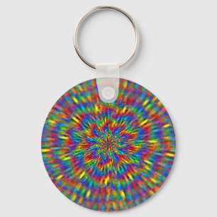 Een Bloemige Tie Dye Sleutelhanger