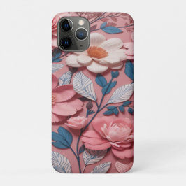 Een bloemmotief met een roze achtergrond Case-Mate iPhone case