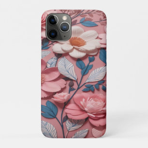 Een bloemmotief met een roze achtergrond Case-Mate iPhone case