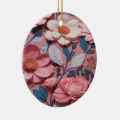 Een bloemmotief met een roze achtergrond keramisch ornament (Rechts)