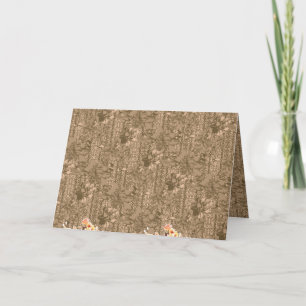 Een  bloemmotief met ingewikkeld bruin desi