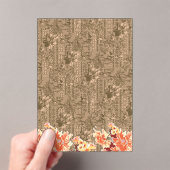 Een  bloemmotief met ingewikkeld bruin desi acryl uitnodigingen (Insitu (Draagbaar))