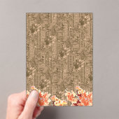 Een  bloemmotief met ingewikkeld bruin desi acryl uitnodigingen (Insitu (Draagbaar))