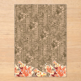 Een  bloemmotief met ingewikkeld bruin desi acryl uitnodigingen