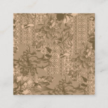 Een  bloemmotief met ingewikkeld bruin desi