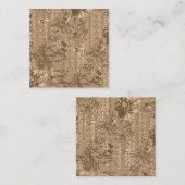 Een bloemmotief met ingewikkeld bruin desi informatiekaartje (Voorkant / Achterkant)