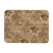 Een  bloemmotief met ingewikkeld bruin desi magneet (Horizontaal)