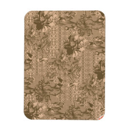 Een  bloemmotief met ingewikkeld bruin desi magneet