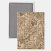 Een  bloemmotief met ingewikkeld bruin desi magneet (Voorkant / Achterkant)