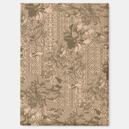 Een  bloemmotief met ingewikkeld bruin desi magneet