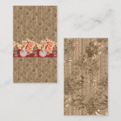 Een  bloemmotief met ingewikkeld bruin desi visitekaartje (Voorkant / Achterkant)