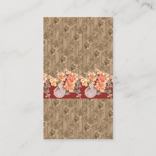 Een  bloemmotief met ingewikkeld bruin desi visitekaartje (Voorkant)