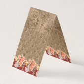 Een  bloemmotief met ingewikkeld bruin desi visitekaartje (Voorkant)