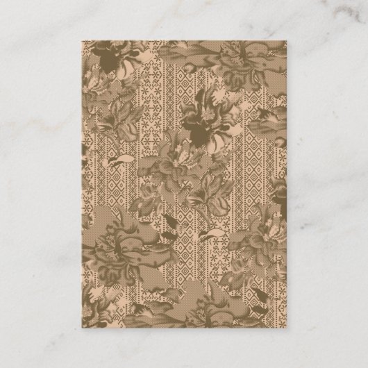 Een  bloemmotief met ingewikkeld bruin desi visitekaartje (Voorkant)