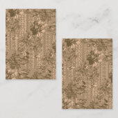 Een  bloemmotief met ingewikkeld bruin desi visitekaartje (Voorkant / Achterkant)