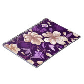 Een bloemmotief met paarse achtergrond notitieboek (Linkerzijde)