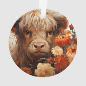 Een bloemrijke Highland Koe serie Design 1 Ornament (achterkant)
