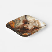 Een bloemrijke Highland Koe serie Design 2 Papieren Bordje (Gebogen)