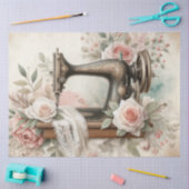 Een bloemrijke naaimachine serie ontwerp #2 tissuepapier (Craft)
