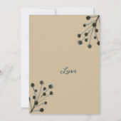 Een bloemrijke, rustieke botanische bruiloft uitno kaart (Achterkant)