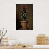 Een bloemstuk in pot Still Life, Donkere Botanisch Poster (Keuken)