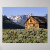 Een blokhut en de Sawttogebergten in Poster (Voorkant)