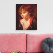 Een blond gehaaste jongen met een open Shirt Canvas Afdruk (Insitu (Woonkamer))