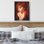 Een blond gehaaste jongen met een open Shirt Canvas Afdruk (Insitu (Slaapkamer))