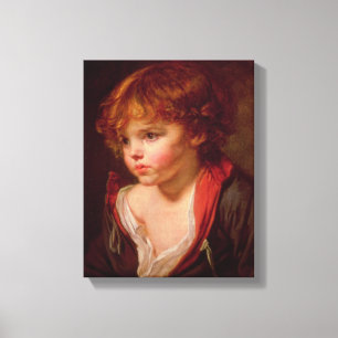 Een blond gehaaste jongen met een open Shirt Canvas Afdruk
