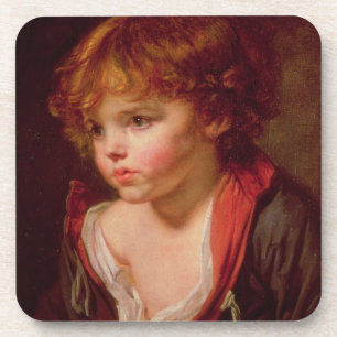 Een blond gehaaste jongen met een open Shirt Drankjes Onderzetter