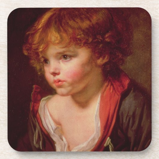 Een blond gehaaste jongen met een open Shirt Drankjes Onderzetter (Voorkant)