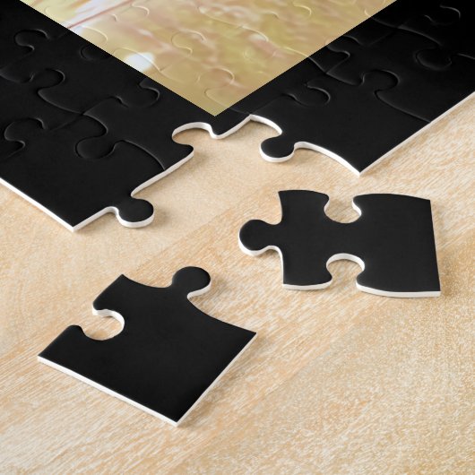 Een blond meisje glimlachen met amberkleurige ogen legpuzzel (Zijkant)