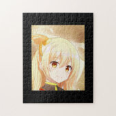 Een blond meisje glimlachen met amberkleurige ogen legpuzzel (Verticaal)