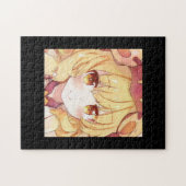 Een blond meisje glimlachen met amberkleurige ogen legpuzzel (Horizontaal)