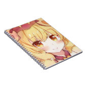 Een blond meisje glimlachen met amberkleurige ogen notitieboek (Rechterzijde)