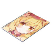 Een blond meisje glimlachen met amberkleurige ogen notitieboek (Linkerzijde)