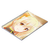 Een blond meisje glimlachen met amberkleurige ogen notitieboek (Linkerzijde)