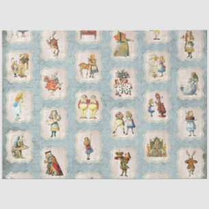 Een Blue Alice in Wonderland Series Design 6 Tissuepapier
